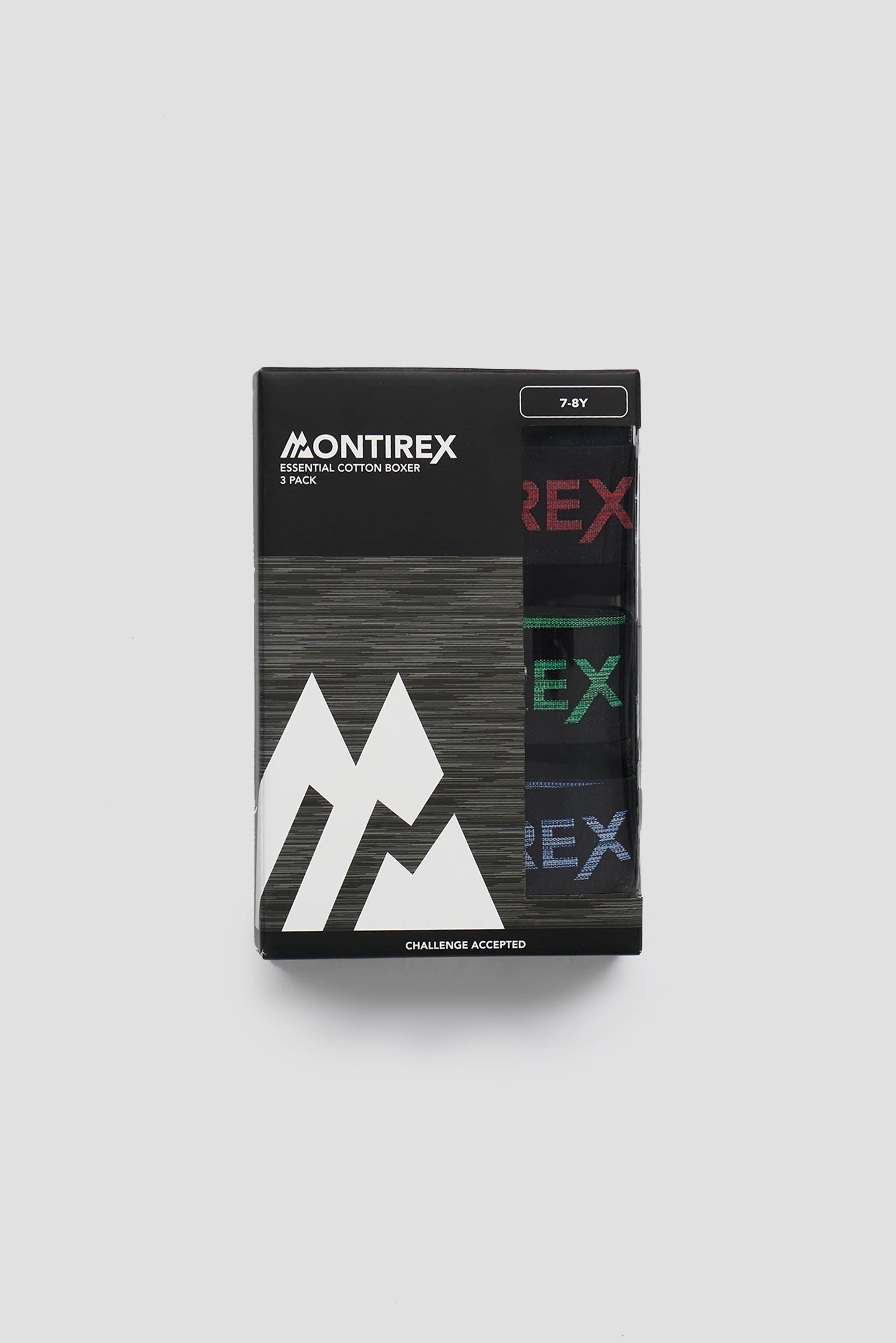 Boys 3 Pack Trail Boxer - Black/Red/Green/Blue